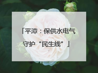 平潭：保供水电气 守护“民生线”