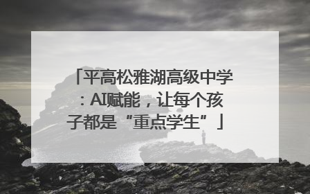 平高松雅湖高级中学：AI赋能，让每个孩子都是“重点学生”