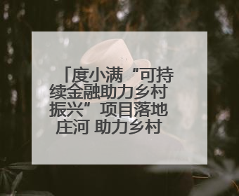 度小满“可持续金融助力乡村振兴”项目落地庄河 助力乡村产业实现绿色转型