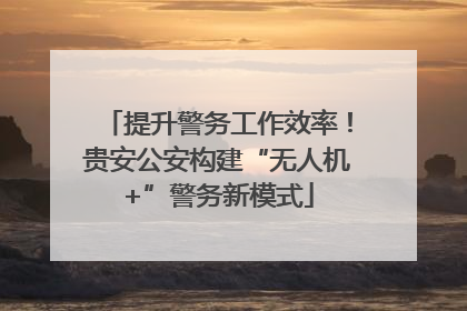 提升警务工作效率！贵安公安构建“无人机+”警务新模式