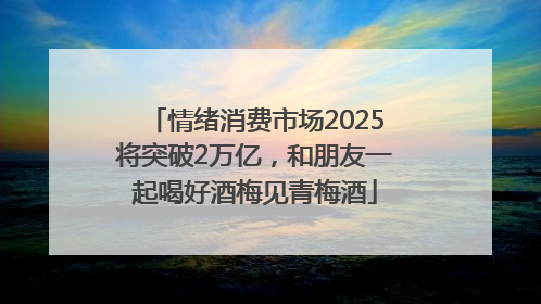 情绪消费市场2025将突破2万亿，和朋友一起喝好酒梅见青梅酒