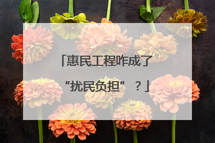 惠民工程咋成了“扰民负担”？