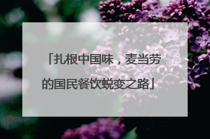 扎根中国味，麦当劳的国民餐饮蜕变之路