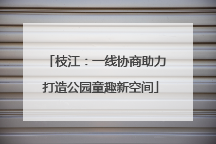 枝江：一线协商助力打造公园童趣新空间