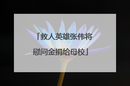 救人英雄张伟将慰问金捐给母校