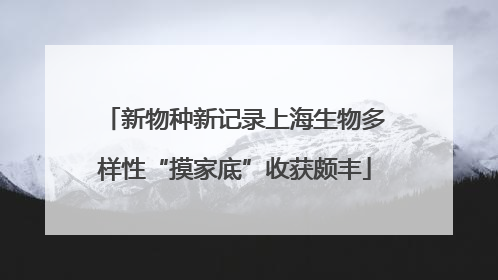 新物种新记录上海生物多样性“摸家底”收获颇丰