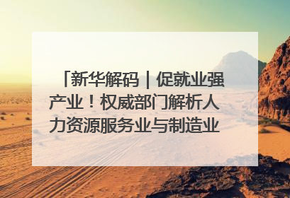 新华解码｜促就业强产业！权威部门解析人力资源服务业与制造业融合发展试点