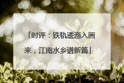 时评：铁轨逶迤入画来，江南水乡谱新篇