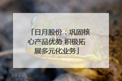 日月股份：巩固核心产品优势 积极拓展多元化业务