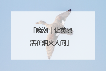 晚潮｜让英烈活在烟火人间