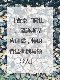 普京“疯狂”、泽连斯基应闭嘴，特朗普猛批俄乌领导人