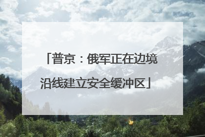普京：俄军正在边境沿线建立安全缓冲区