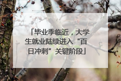 毕业季临近，大学生就业陆续进入“百日冲刺”关键阶段