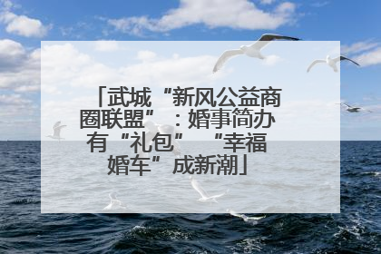 武城“新风公益商圈联盟”：婚事简办有“礼包” “幸福婚车”成新潮
