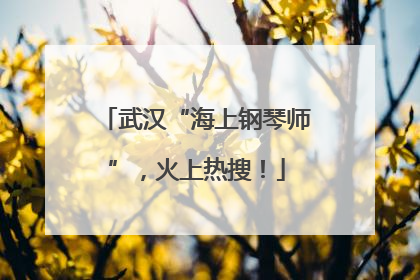 武汉“海上钢琴师”，火上热搜！