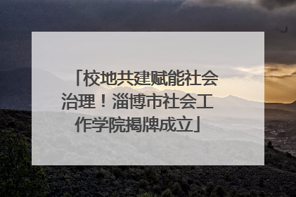 校地共建赋能社会治理！淄博市社会工作学院揭牌成立