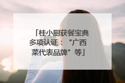桂小厨获餐宝典多项认证：“广西菜代表品牌”等
