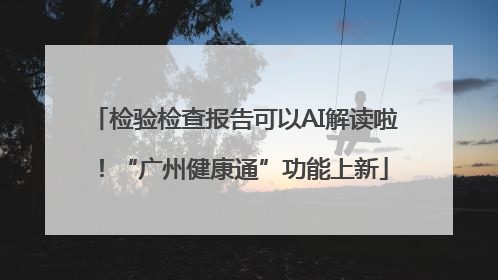 检验检查报告可以AI解读啦！“广州健康通”功能上新