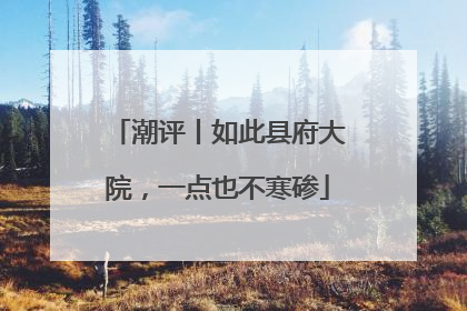 潮评丨如此县府大院，一点也不寒碜