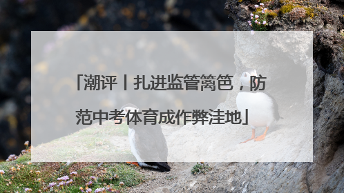 潮评丨扎进监管篱笆，防范中考体育成作弊洼地