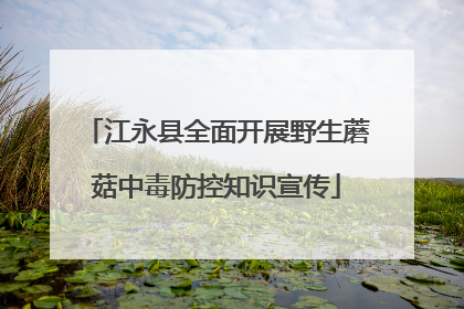 江永县全面开展野生蘑菇中毒防控知识宣传