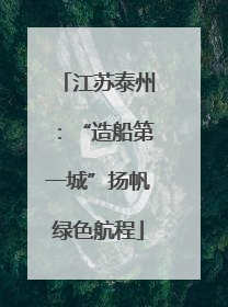 江苏泰州：“造船第一城”扬帆绿色航程