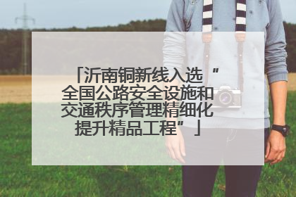 沂南铜新线入选“全国公路安全设施和交通秩序管理精细化提升精品工程”