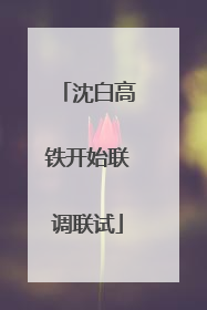 沈白高铁开始联调联试