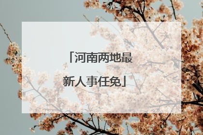 河南两地最新人事任免