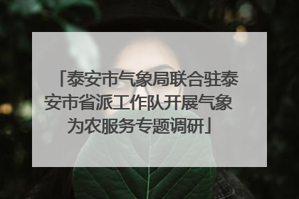 泰安市气象局联合驻泰安市省派工作队开展气象为农服务专题调研
