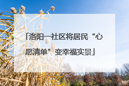 洛阳一社区将居民“心愿清单”变幸福实景