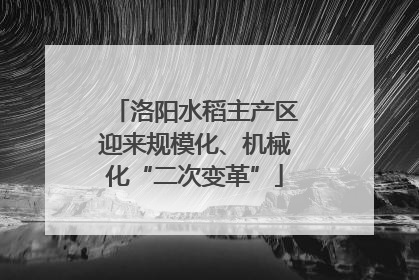 洛阳水稻主产区迎来规模化、机械化“二次变革”