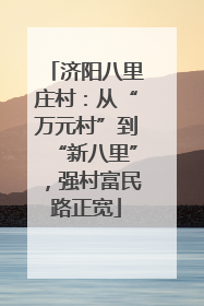 济阳八里庄村：从“万元村”到“新八里”，强村富民路正宽