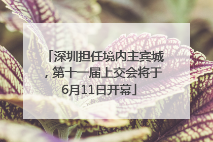 深圳担任境内主宾城，第十一届上交会将于6月11日开幕