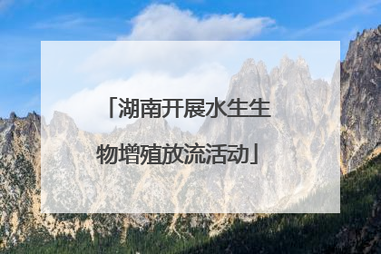 湖南开展水生生物增殖放流活动