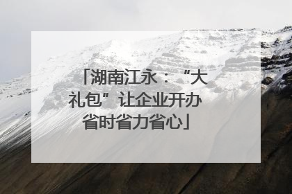 湖南江永：“大礼包”让企业开办省时省力省心