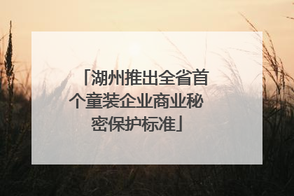 湖州推出全省首个童装企业商业秘密保护标准