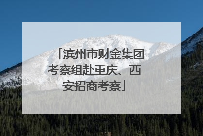 滨州市财金集团考察组赴重庆、西安招商考察