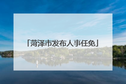 菏泽市发布人事任免