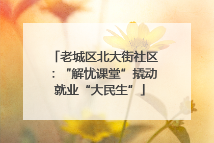 老城区北大街社区：“解忧课堂”撬动就业“大民生”