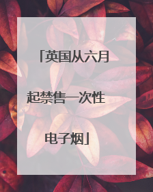 英国从六月起禁售一次性电子烟