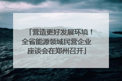 营造更好发展环境！全省能源领域民营企业座谈会在郑州召开
