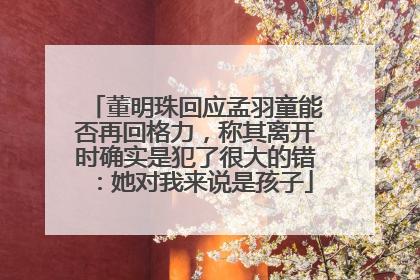 董明珠回应孟羽童能否再回格力，称其离开时确实是犯了很大的错：她对我来说是孩子