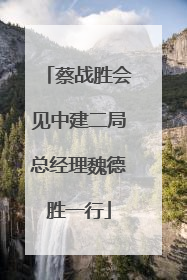 蔡战胜会见中建二局总经理魏德胜一行