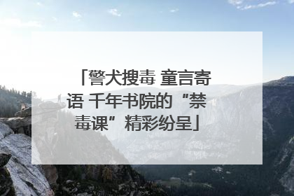 警犬搜毒 童言寄语 千年书院的“禁毒课”精彩纷呈