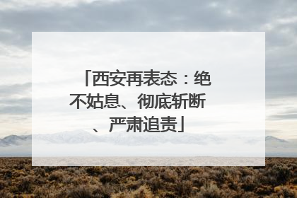 西安再表态：绝不姑息、彻底斩断、严肃追责