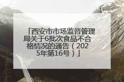 西安市市场监督管理局关于6批次食品不合格情况的通告（2025年第16号）