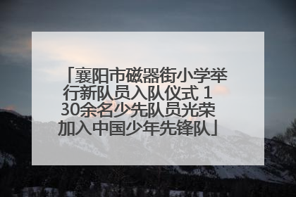 襄阳市磁器街小学举行新队员入队仪式 130余名少先队员光荣加入中国少年先锋队