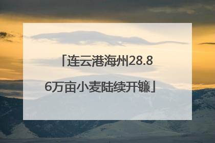连云港海州28.86万亩小麦陆续开镰