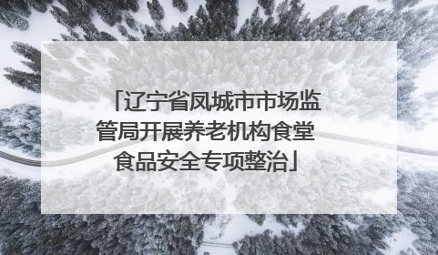 辽宁省凤城市市场监管局开展养老机构食堂食品安全专项整治